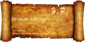 Hrobak Péter névjegykártya