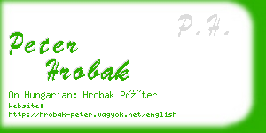 peter hrobak business card